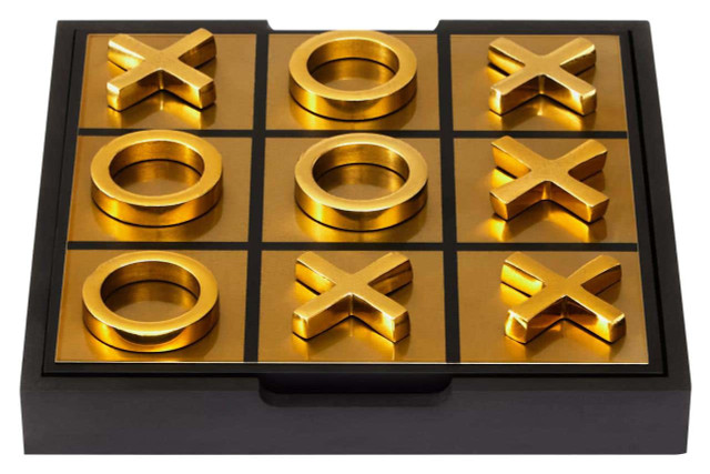 premier housewares Churchill Games Black And Gold Aluminium Noughts and Crosses