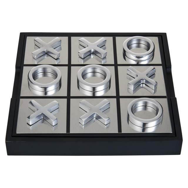 Premier Housewares Churchill Games Black And Silver Noughts And Crosses