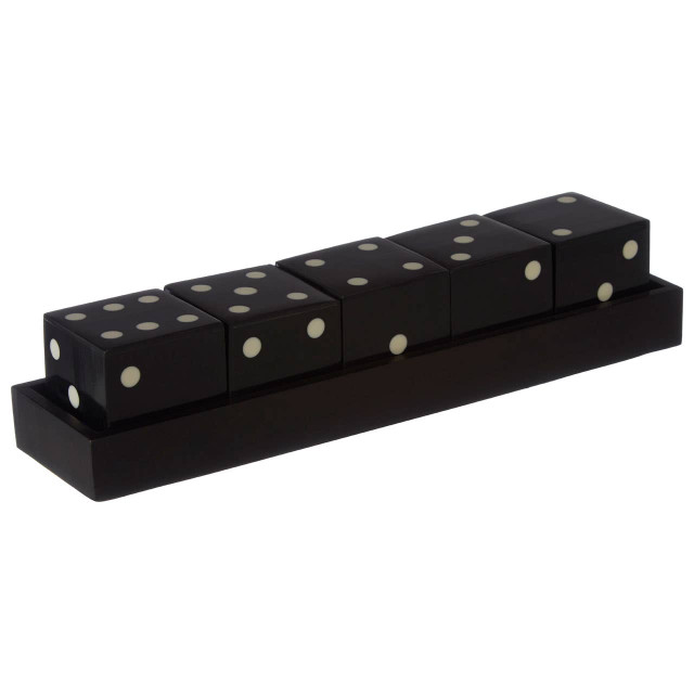 Premier Housewares Churchill Games Black And White 5 Dice Set