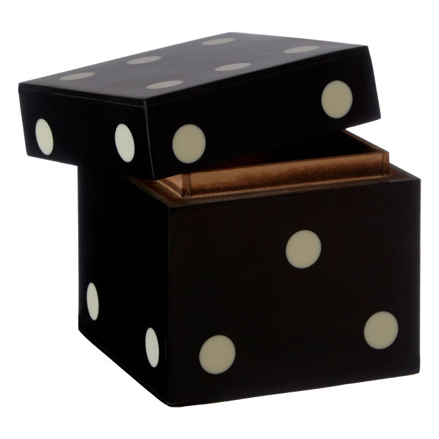 Premier Housewares Churchill Games Black And White Dice Box With 5 Dice
