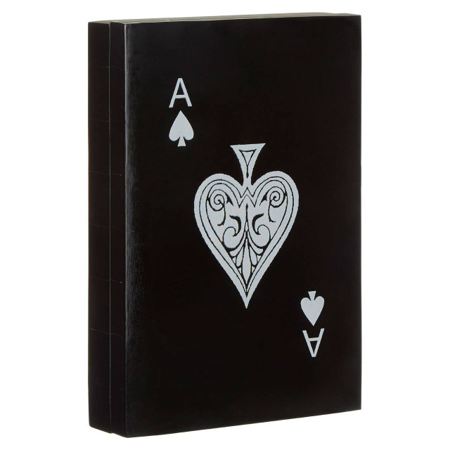 premier housewares Churchill Games Black and White Double Card Box with Playing Cards