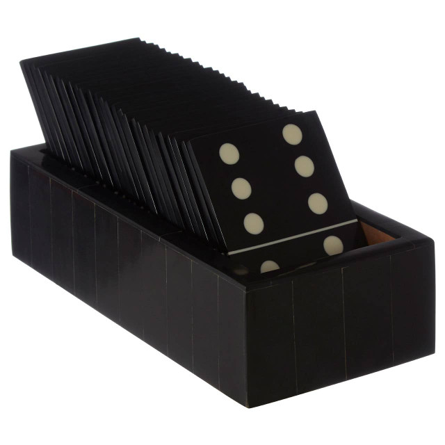 premier housewares Churchill Games Black Domino Set with Black Dominoes
