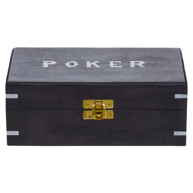 Premier Housewares Churchill Games Black Sheesham Wood Poker Set