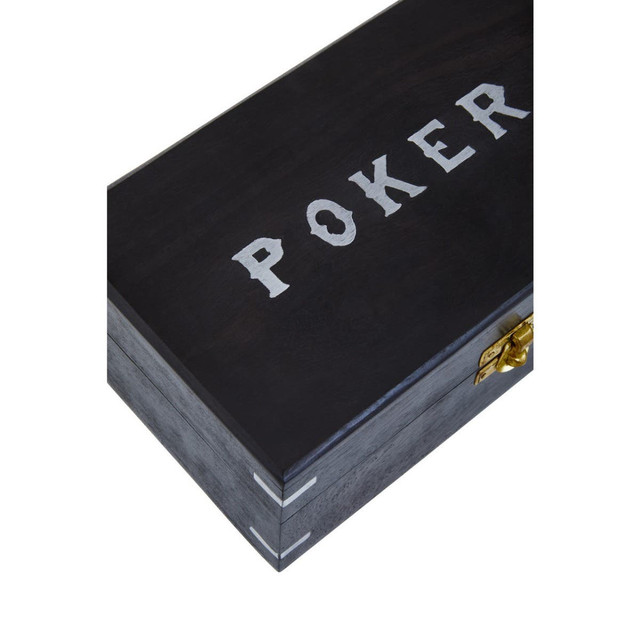 Premier Housewares Churchill Games Black Sheesham Wood Poker Set