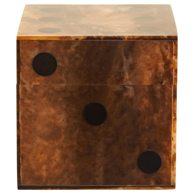Premier Housewares Churchill Games Brown And Black Finish Dice Box With Five Dice
