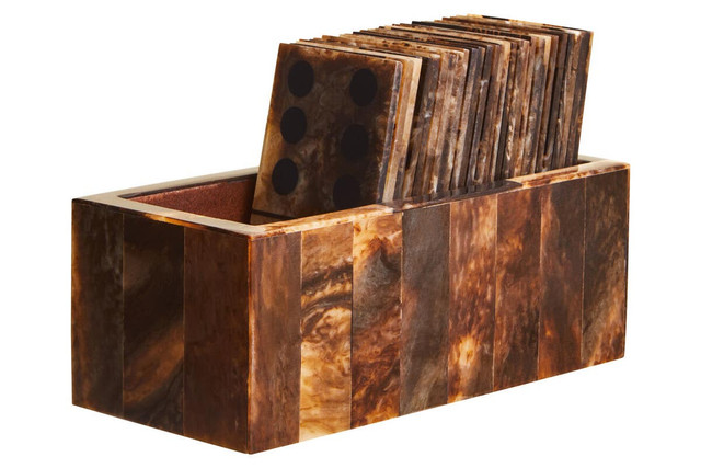 Premier Housewares Churchill Games Brown And Black Finish Domino Set