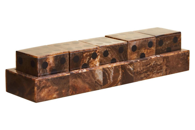 Premier Housewares Churchill Games Brown And Black Finish Five Dice Set