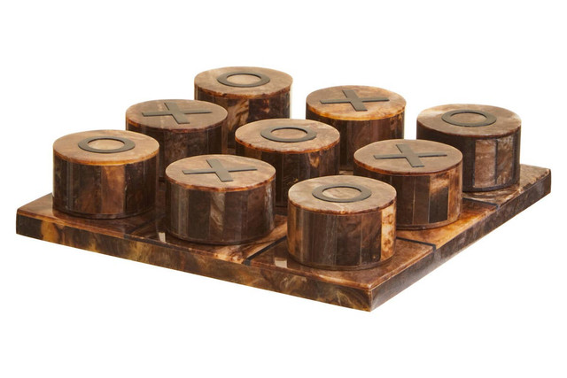 Premier Housewares Churchill Games Brown And Black Finish Noughts And Crosses