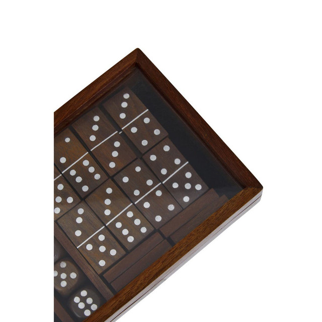 Premier Housewares Churchill Games Brown Sheesham Wood Multi Game Set
