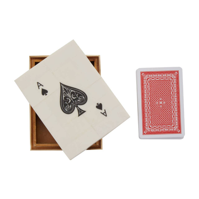 Premier Housewares Churchill Games Cream And Black Card Box With Playing Cards