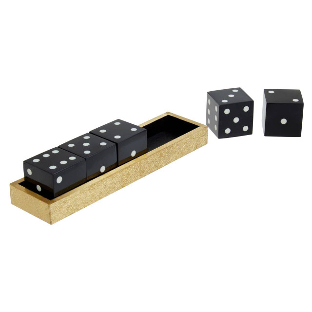 Premier Housewares Churchill Games Gold Dice Set With 5 Black Dice