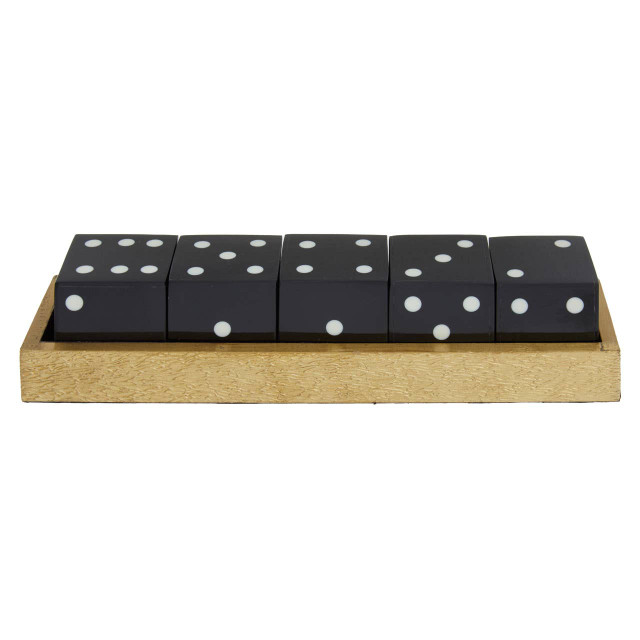 premier housewares Churchill Games Gold Dice Set with 5 Black Dice