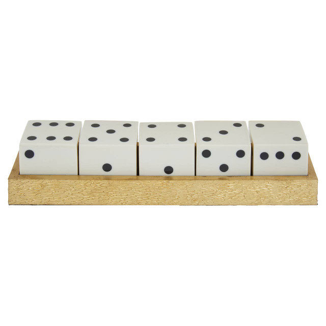 premier housewares Churchill Games Gold Dice Set with 5 White Dice