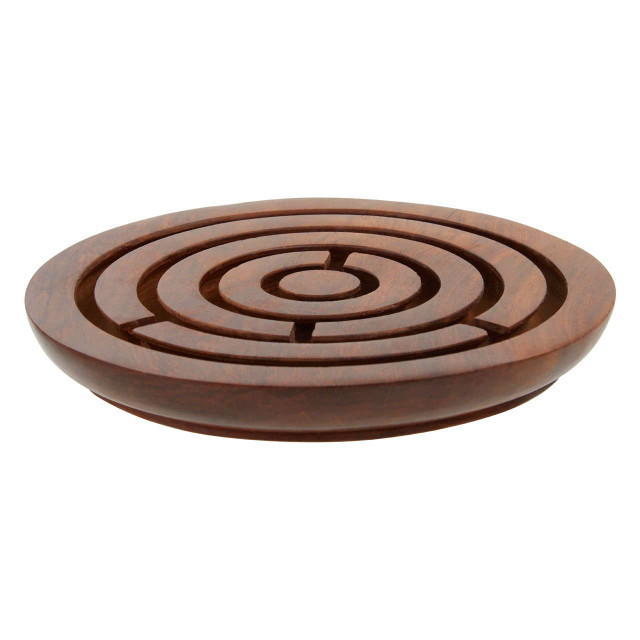 Premier Housewares Churchill Games Round Sheesham Wood Labyrinth
