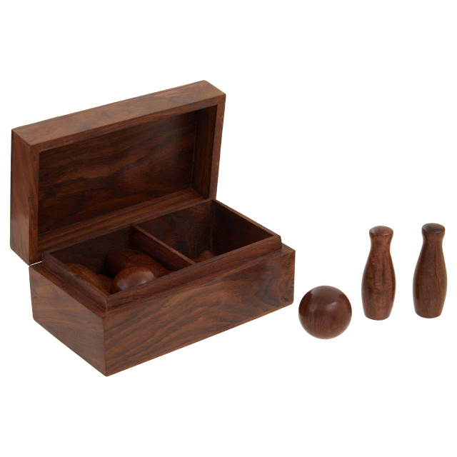 Premier Housewares Churchill Games Sheesham Wood Skittles Set