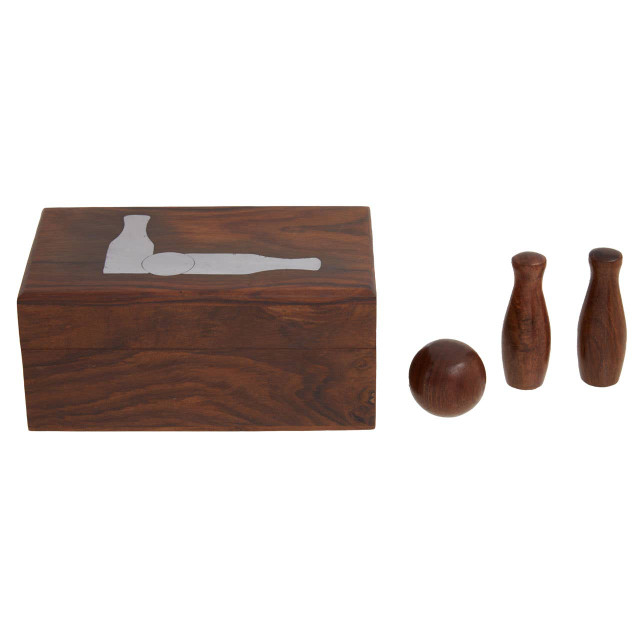 premier housewares Churchill Games Sheesham Wood Skittles Set