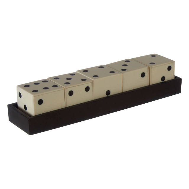 Premier Housewares Churchill Games White And Black 5 Dice Set