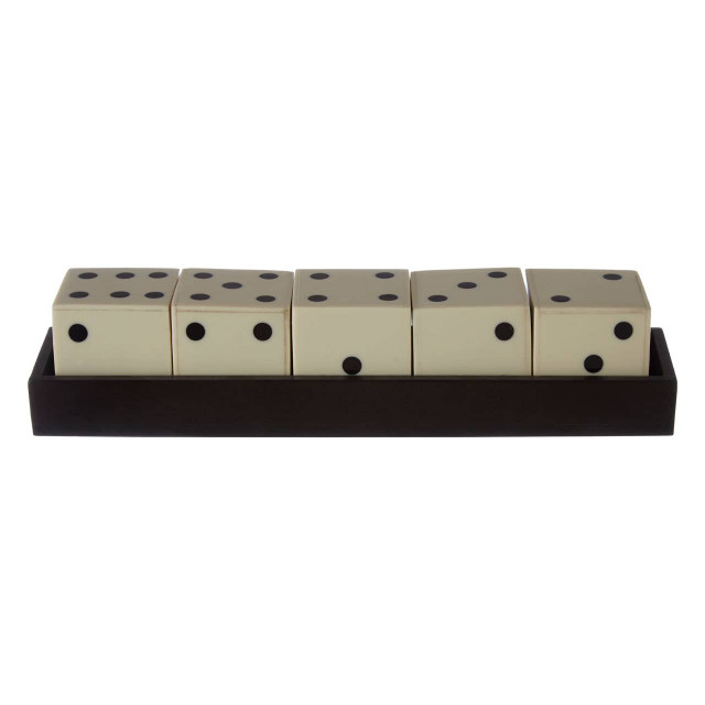 premier housewares Churchill Games White and Black 5 Dice Set