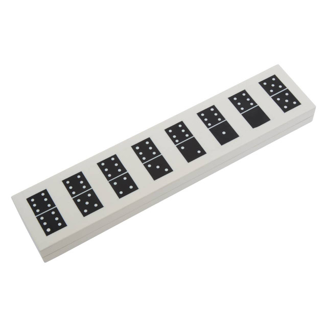 premier housewares Churchill Games White and Black Finish Domino Box
