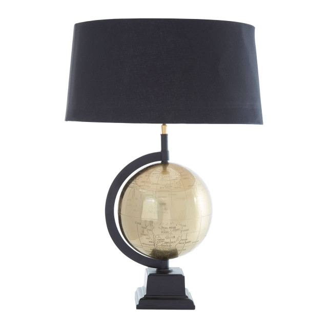 Premier Housewares Churchill Globe Antique Brass Table Lamp