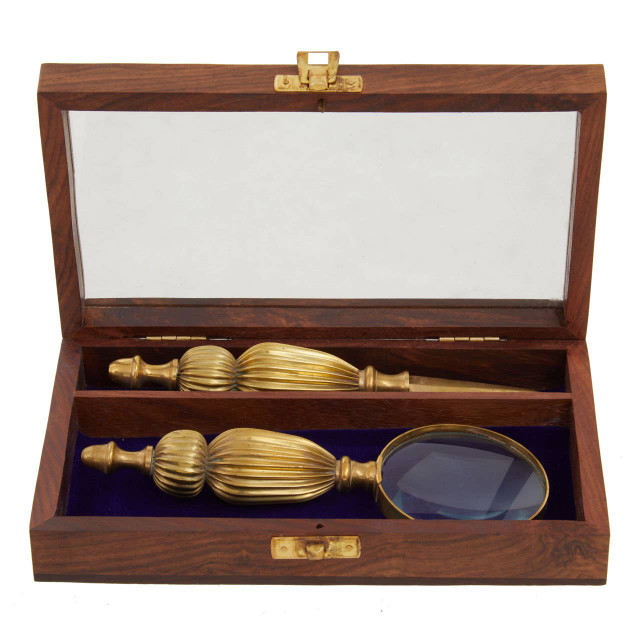 Premier Housewares Churchill Gold Finish Magnifying Glass And Letter Opener