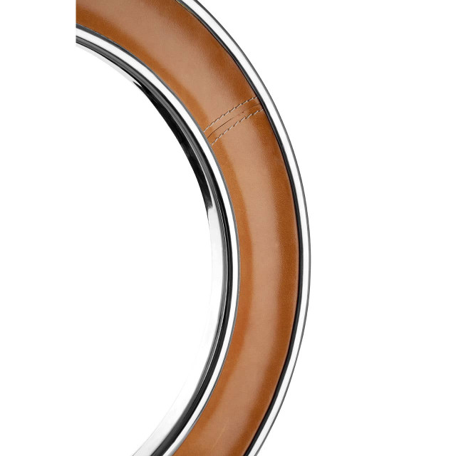 Premier Housewares Churchill Tan Genuine Leather Wall Mirror