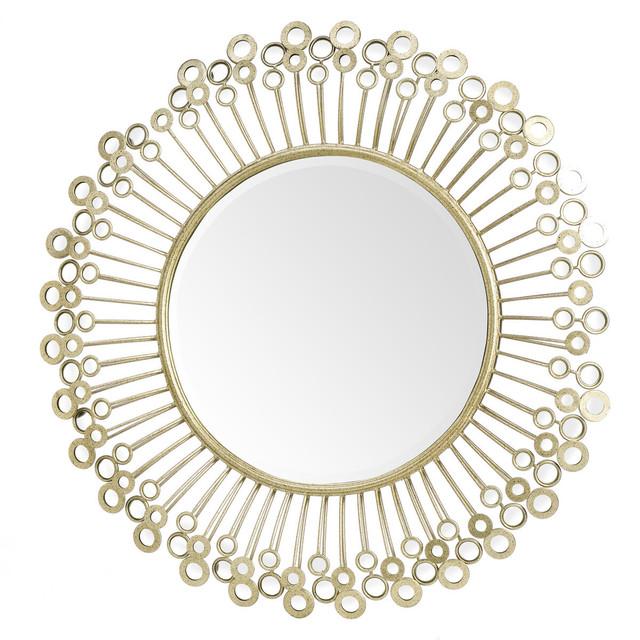 Premier Housewares Cissell Mirrored Disc Detail Wall Mirror