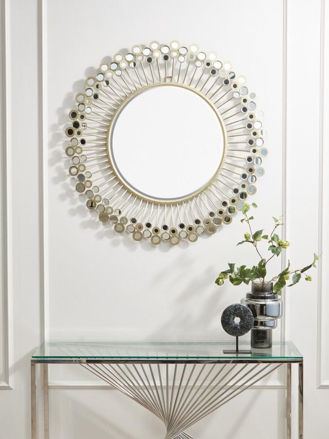 Premier Housewares Cissell Mirrored Disc Detail Wall Mirror