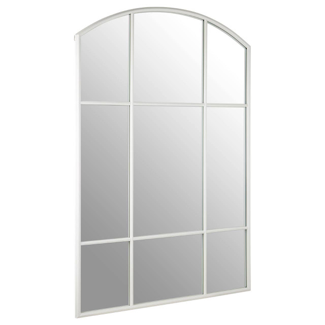 premier housewares Claren Matt White Window Pane Wall Mirror
