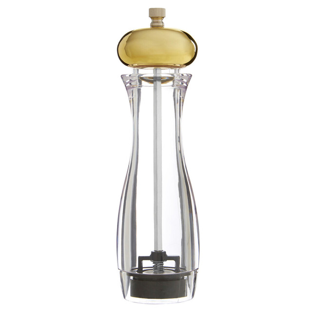 premier housewares Cody Clear Medium Salt or Pepper Mill with Gold Top