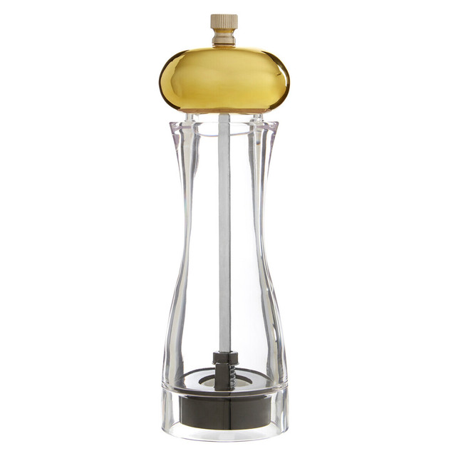 premier housewares Cody Clear Small Salt or Pepper Mill with Gold Top