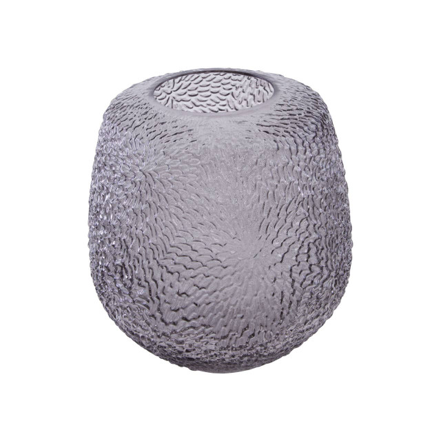 Premier Housewares Colbie Medium Embossed Grey Glass Vase