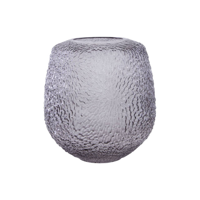 premier housewares Colbie Medium Embossed Grey Glass Vase