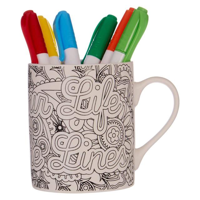 Premier Housewares Colour Your Life Outside The Lines Colour In Mugs