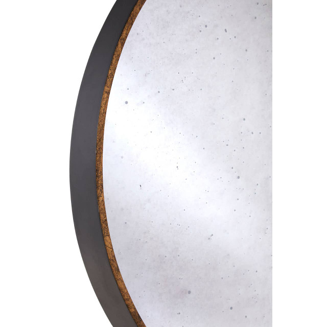 Premier Housewares Colton Round Wall Mirror With Antique Gold Frame