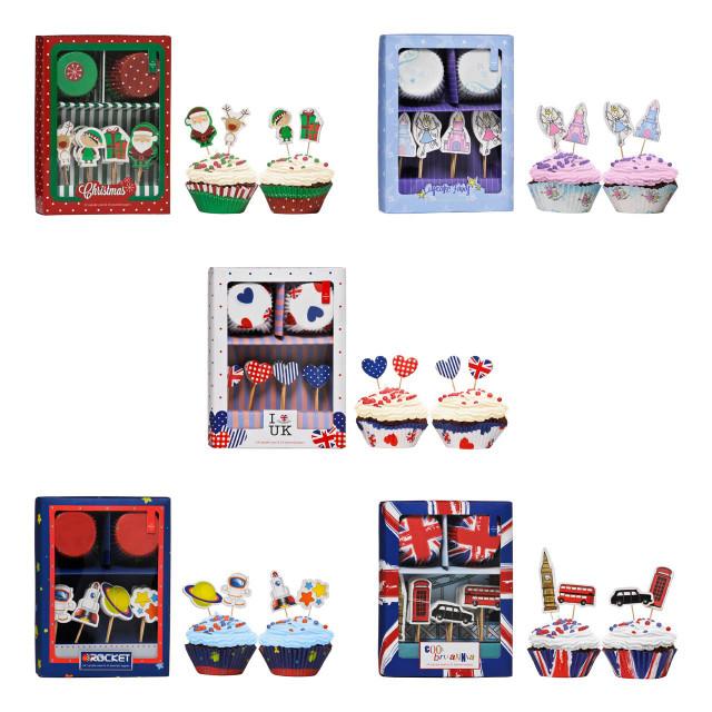 Premier Housewares Cool Britannia Cupcake Cases And Toppers Set