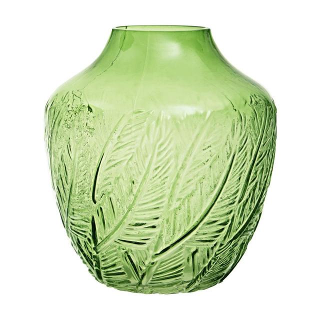 Premier Housewares Corie Small Botanical Green Glass Vase