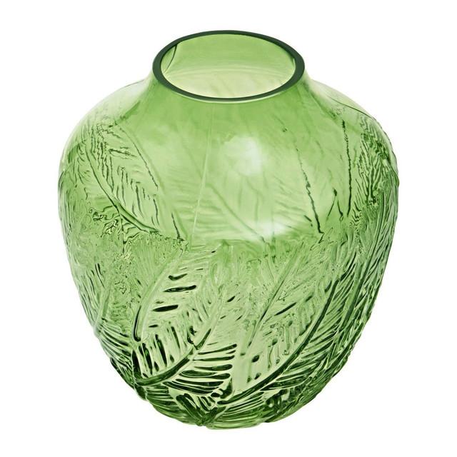 Premier Housewares Corie Small Botanical Green Glass Vase