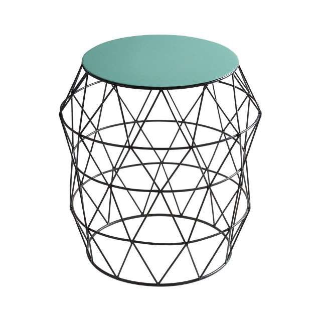 Premier Housewares Corina Side Table With Green Enamel Top