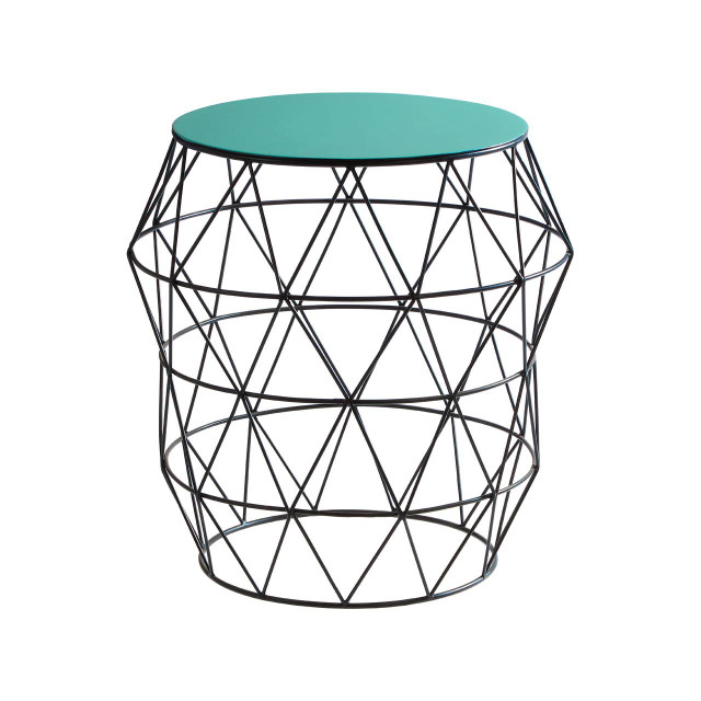 premier housewares Corina Side Table With Green Enamel Top