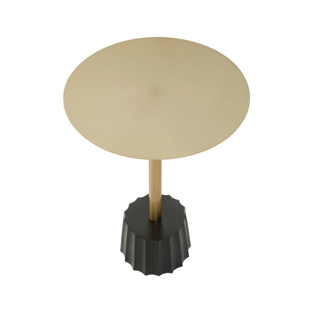 Premier Housewares Corra Gold Side Table With Black Base