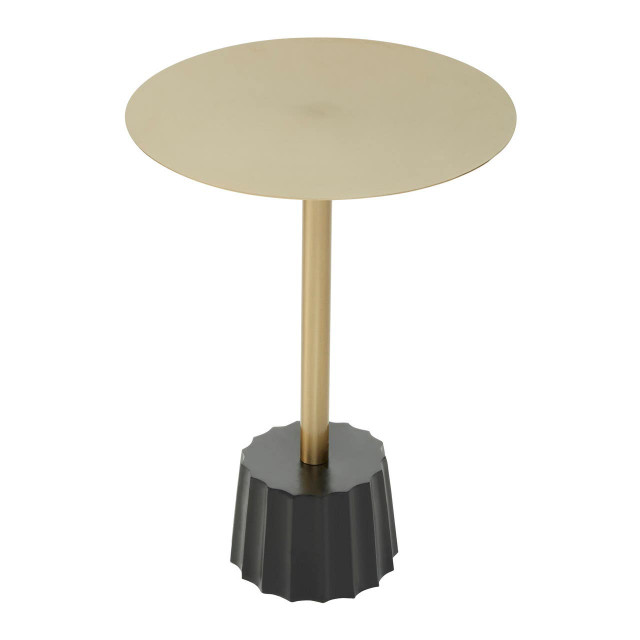 premier housewares Corra Gold Side Table With Black Base