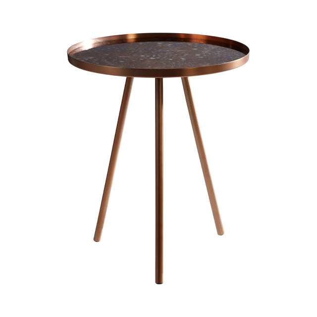 premier housewares Corra Matte Copper Finish Side Table