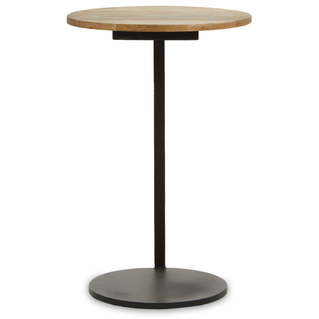 Premier Housewares Corra Side Table With Round Wooden Top