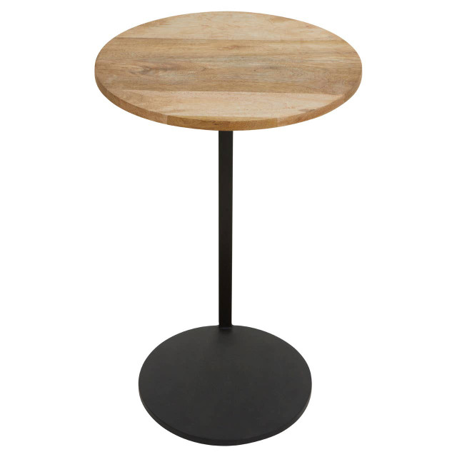 Premier Housewares Corra Side Table With Round Wooden Top