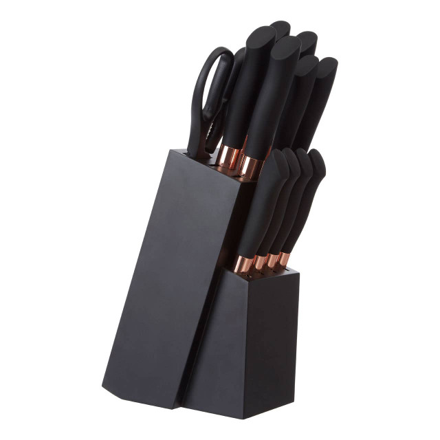 Premier Housewares Corsico 11 Piece Black Knife Set With Block
