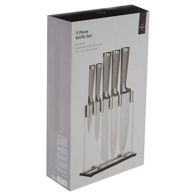 Premier Housewares Corsico 5 Piece Knife Set With Acrylic Block