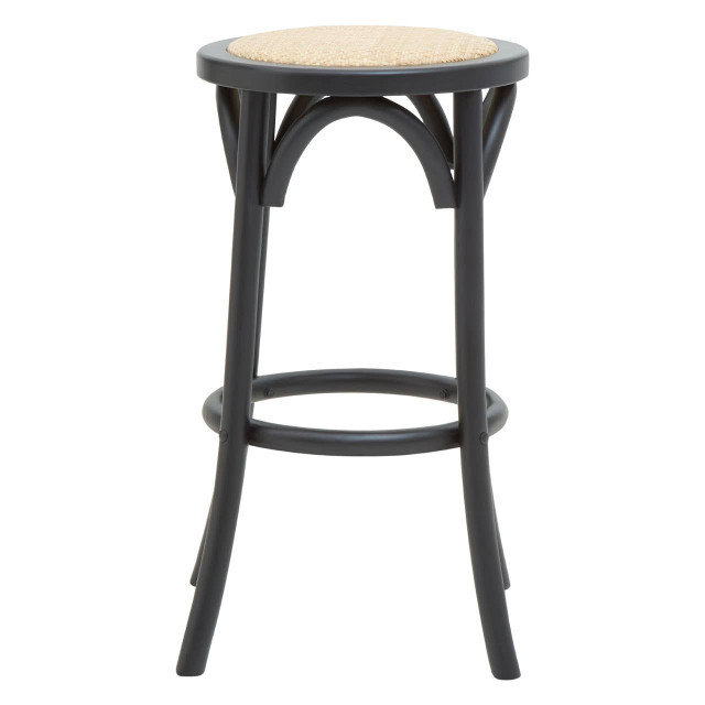 Premier Housewares Corso Black And Natural Rattan Stool