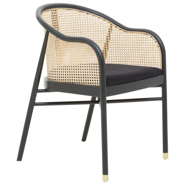 premier housewares Corso Rattan Chair with Black Seat