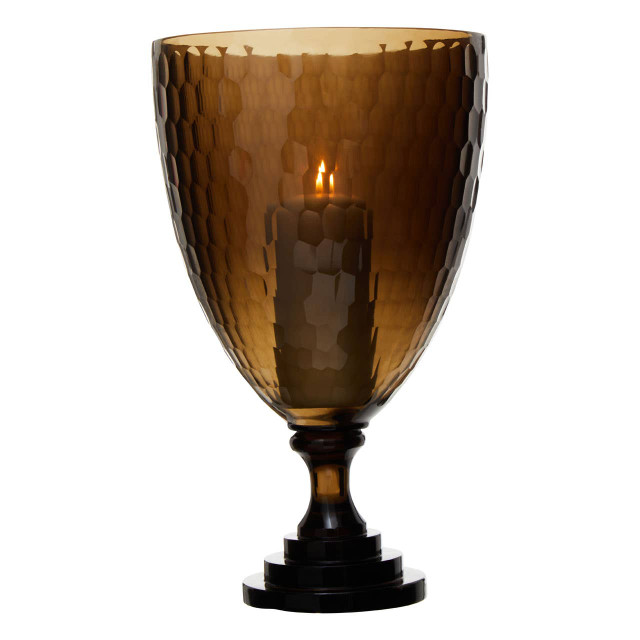 Premier Housewares Cortina Medium Honeycomb Glass Candle Holder